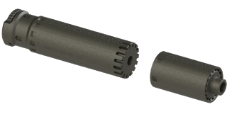 Schalldämpfer B&T RBS PRINT-X SQD-XM (3-Lug Schnittstelle)  9mm Para - Aluminium, Bild 1